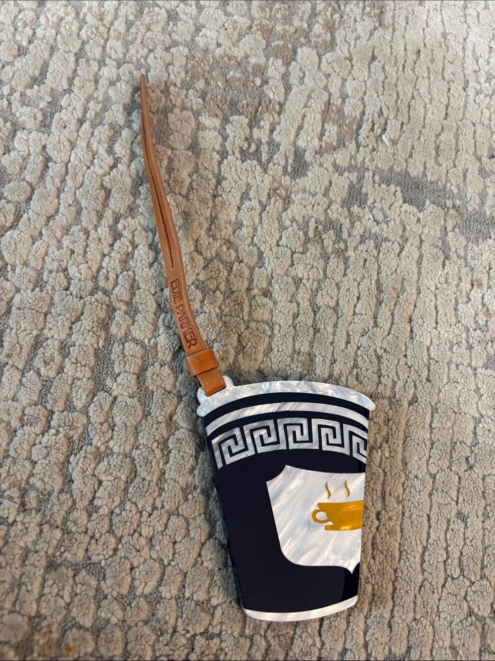 Edie Parker coffee cup keychain